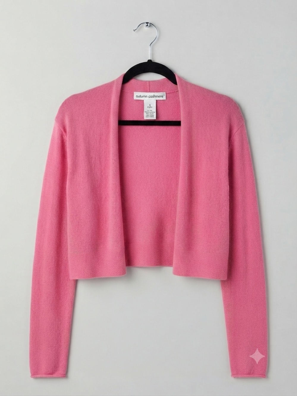 Autumn Cashmere Bright Pink Cropped Open-Front Cashmere Cardigan
